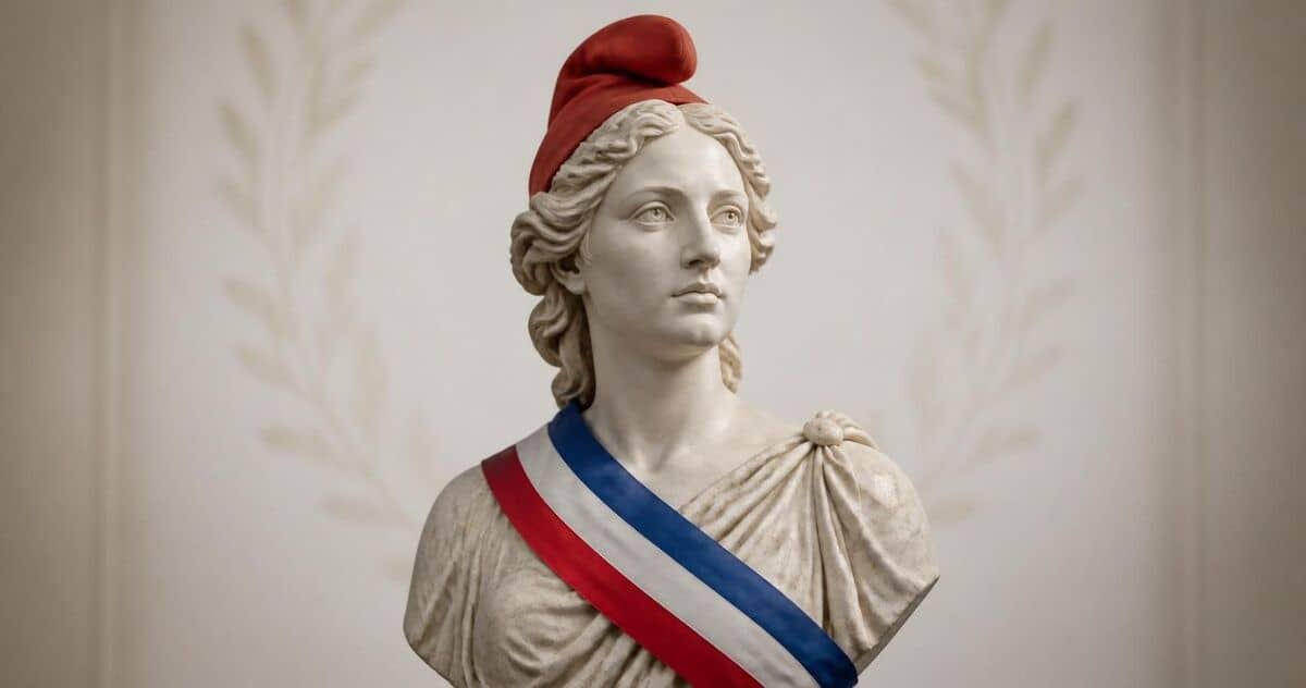 Buste de Marianne, symbole de la République française.